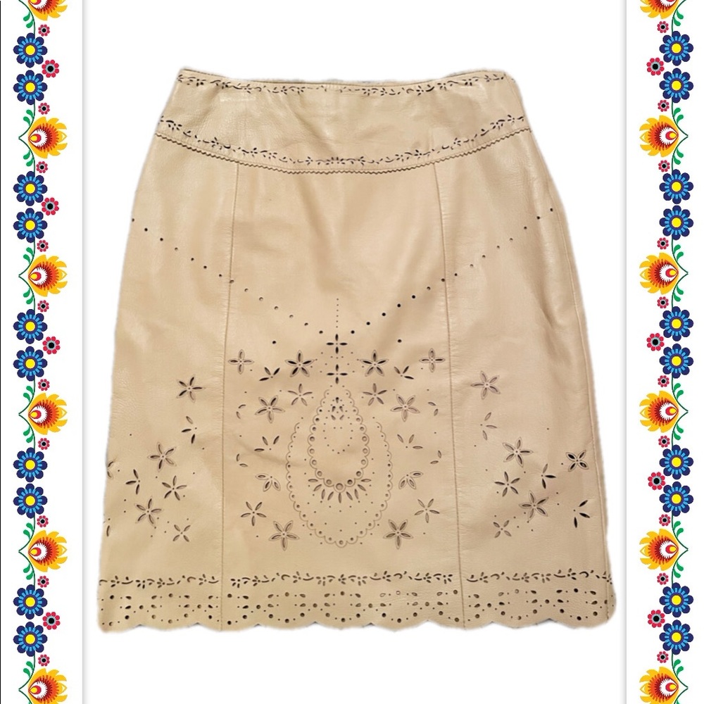 Folk leather skirt